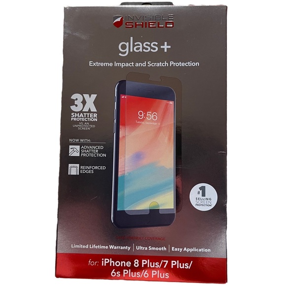 Zagg Invisible Shield Glass+ Screen Protector iPhone 8 Plus 7 Plus 6 Plus NIB - Picture 1 of 9